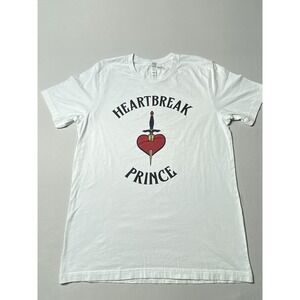 Bella Canvas Heartbreak Prince T Shirt Large White Dagger Heart Graphic